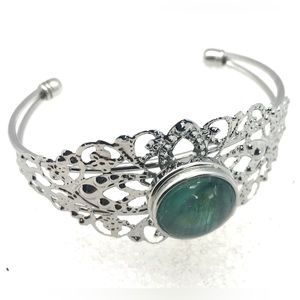 Filigree cuff bracelet bangle with Handmade 20mm snap SB20